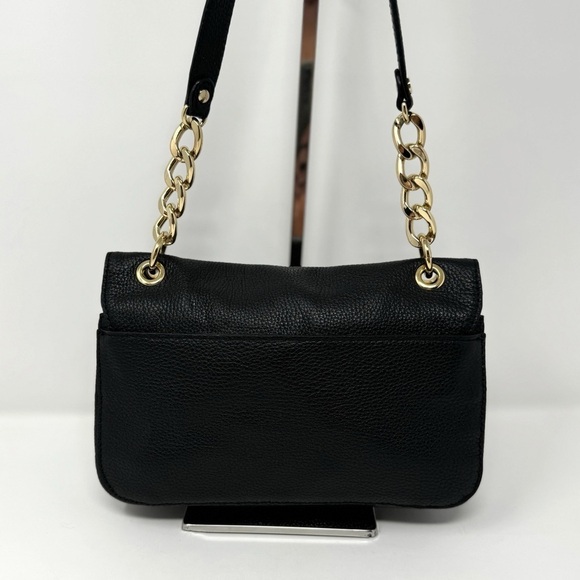 Michael Kors Black Leather Chainlink Shoulder Bag - Picture 3 of 13